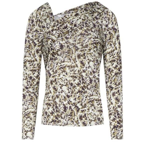 NWT Soft Joie Women Cersei Long Sleeve Top Medium Unique Neckline Chocolate Plum - Picture 1 of 14